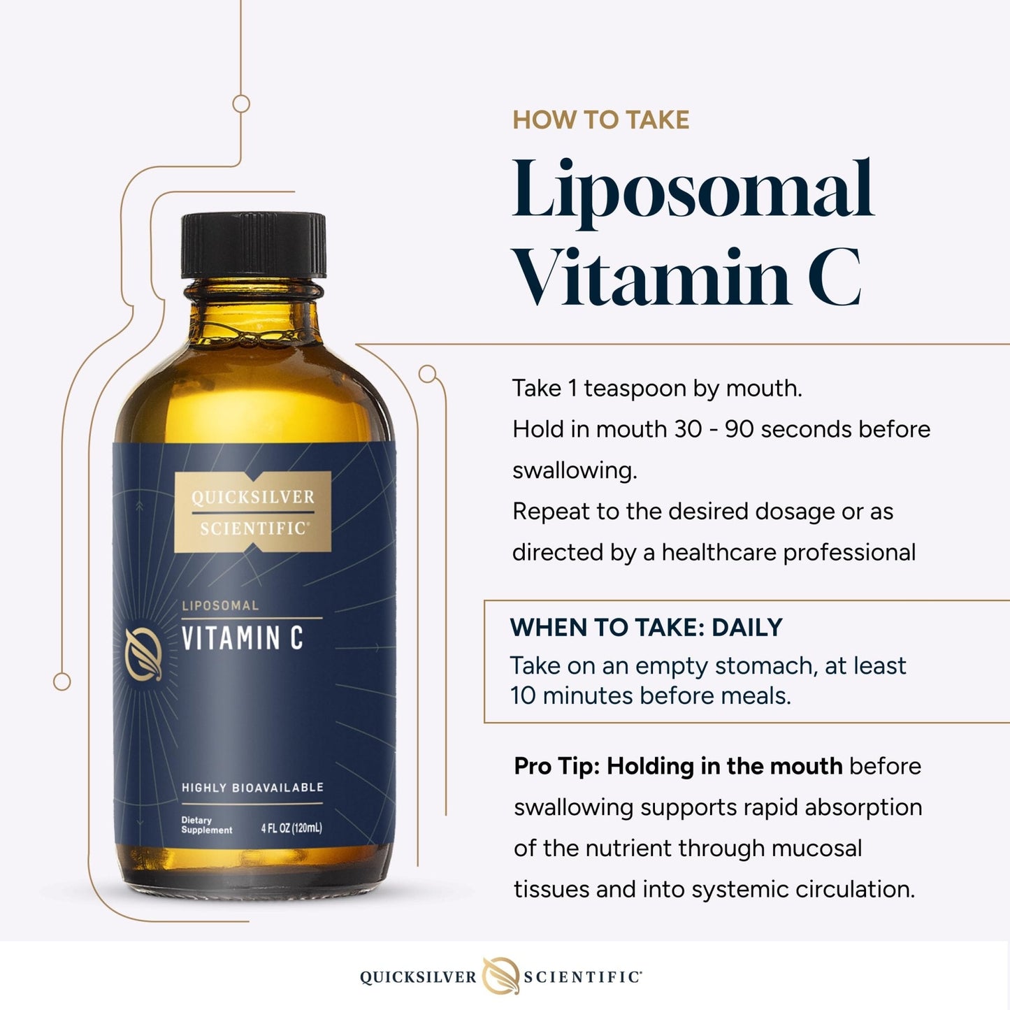 Quicksilver Scientific Liposomal Vitamin C - 1000mg Buffered Liquid Vitamin C Supplement - Immune + Antioxidant Support - Liposomes for Superior Absorption - Vegan + Non-GMO (4oz / 120ml) - Maple Wellness Supplements
