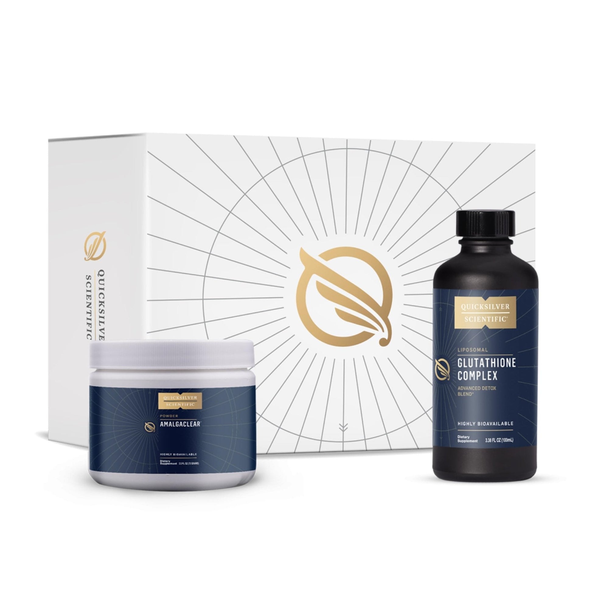 Quicksilver Scientific MerProtect Protocol - 2-Product Liver + GI Cleanse, Liposomal Glutathione Complex Supplement, Cleansing Support with Milk Thistle (2 Piece Kit with Program) - Maple Wellness Supplements