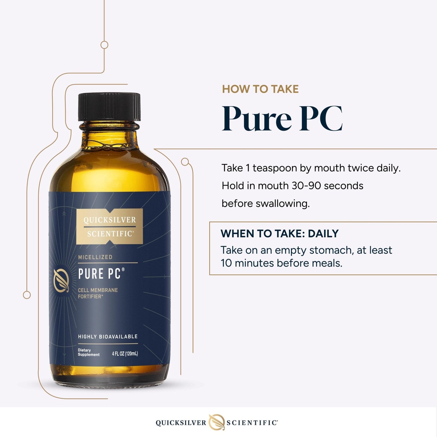 Quicksilver Scientific Micellized Pure PC - Phosphatidylcholine Liquid Supplement to Support Cellular & Liver Health - Superior Liposomal Absorption - Non-GMO Supportive Brain Supplement (4oz /120ml) - Maple Wellness Supplements