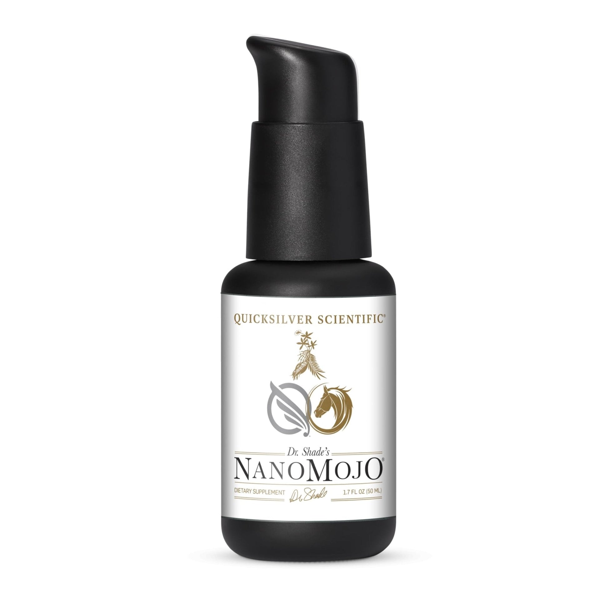 Quicksilver Scientific NanoMojo - Male-Specific Endurance Elixir & Energy Boost Support - 19 Herbs Including Epimedium for Men, Rhodiola Extract, Herbal Ginseng, and Adaptogenic Herbs (1.7oz / 50ml) - Maple Wellness Supplements