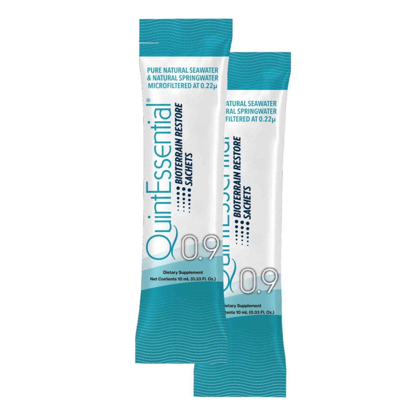Quicksilver Scientific Quintessential 0.9 Sachets - Isotonic Solution with Sea Water Minerals + Alpine Spring - Liquid Hydration, Electrolyte + Multi Minerals Supplement (30 Count) - Maple Wellness Supplements