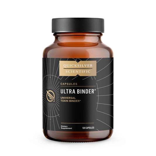 Quicksilver Scientific Ultra Binder - Multi Toxin Binder with Bentonite Clay Powder, Zeolite Detox & Charcoal - Supplement for Gut Support & The Body's Toxin Removal Process (120 Capsules) - Maple Wellness Supplements