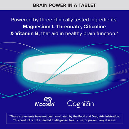 Qunol Brain Health Memory Plus with B6, Magnesium L-Threonate & Citicoline, Clinically Tested Ingredients to Improve Memory, Focus, Attention and Productivity, 90 Count - Maple Wellness Supplements