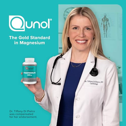 Qunol Magnesium Capsules 420mg, 100% DV, High Absorption Magnesium Supplement, Extra Strength, Bone and Muscle Health Supplement, 180 Count - Maple Wellness Supplements