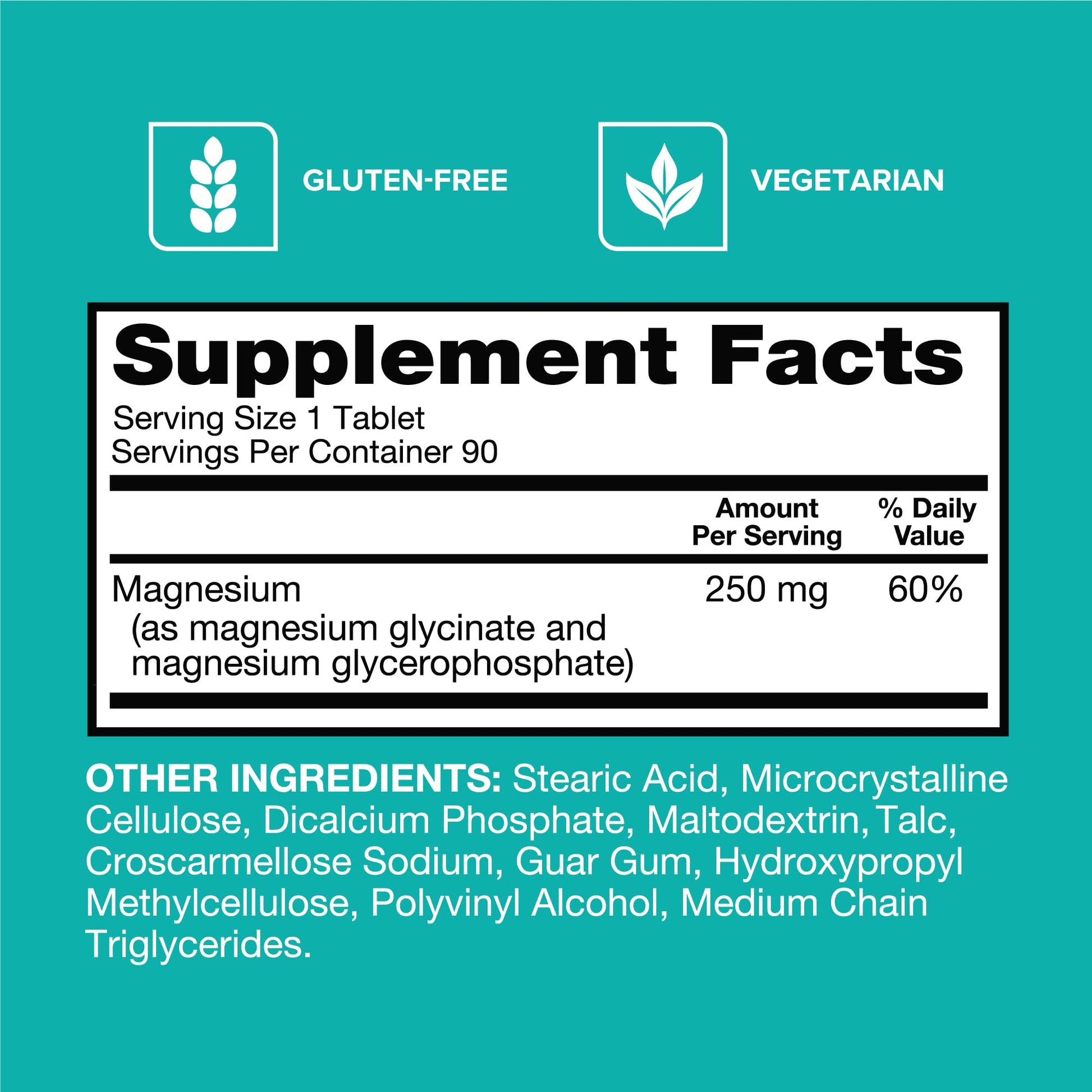 Qunol Magnesium Glycinate Complex, Gentle on Stomach, 250mg One Pill Dose, Superior-Absorption Magnesium, Nerve, - Maple Wellness Supplements