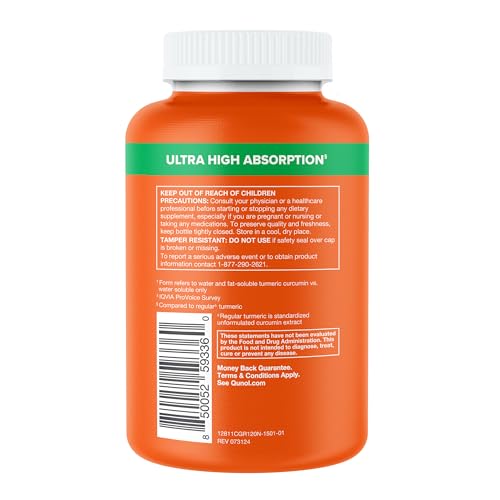 Qunol Turmeric and Ginger Capsules, 1000mg Turmeric Supplement, Ultra High Absorption to Support Joint Health, 1 Doctor Recommended Form - Maple Wellness Supplements