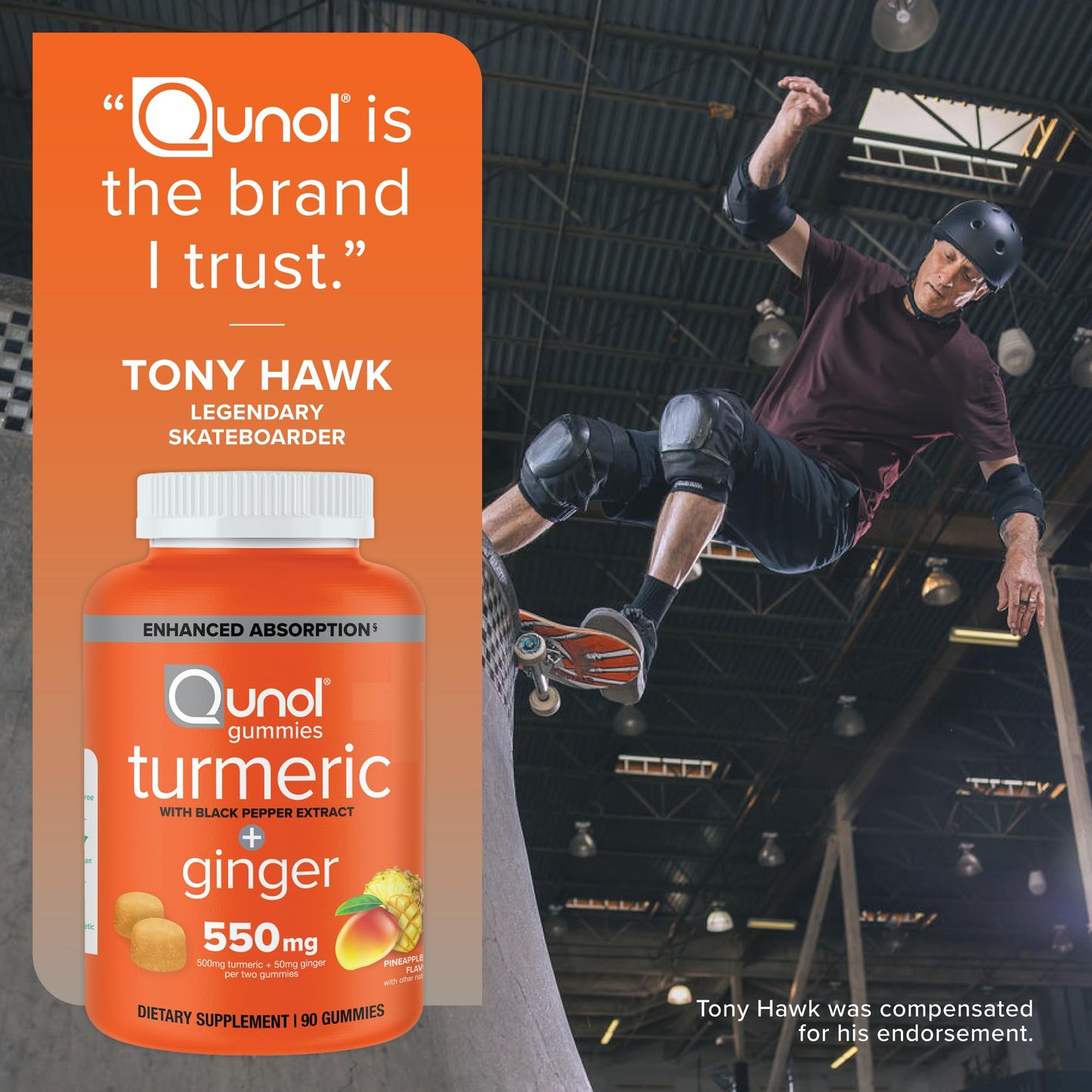 Qunol Turmeric and Ginger with Black Pepper Gummies, Turmeric Curcumin Supplement, Joint Health Support Gummy, 90ct Gummies - Maple Wellness Supplements