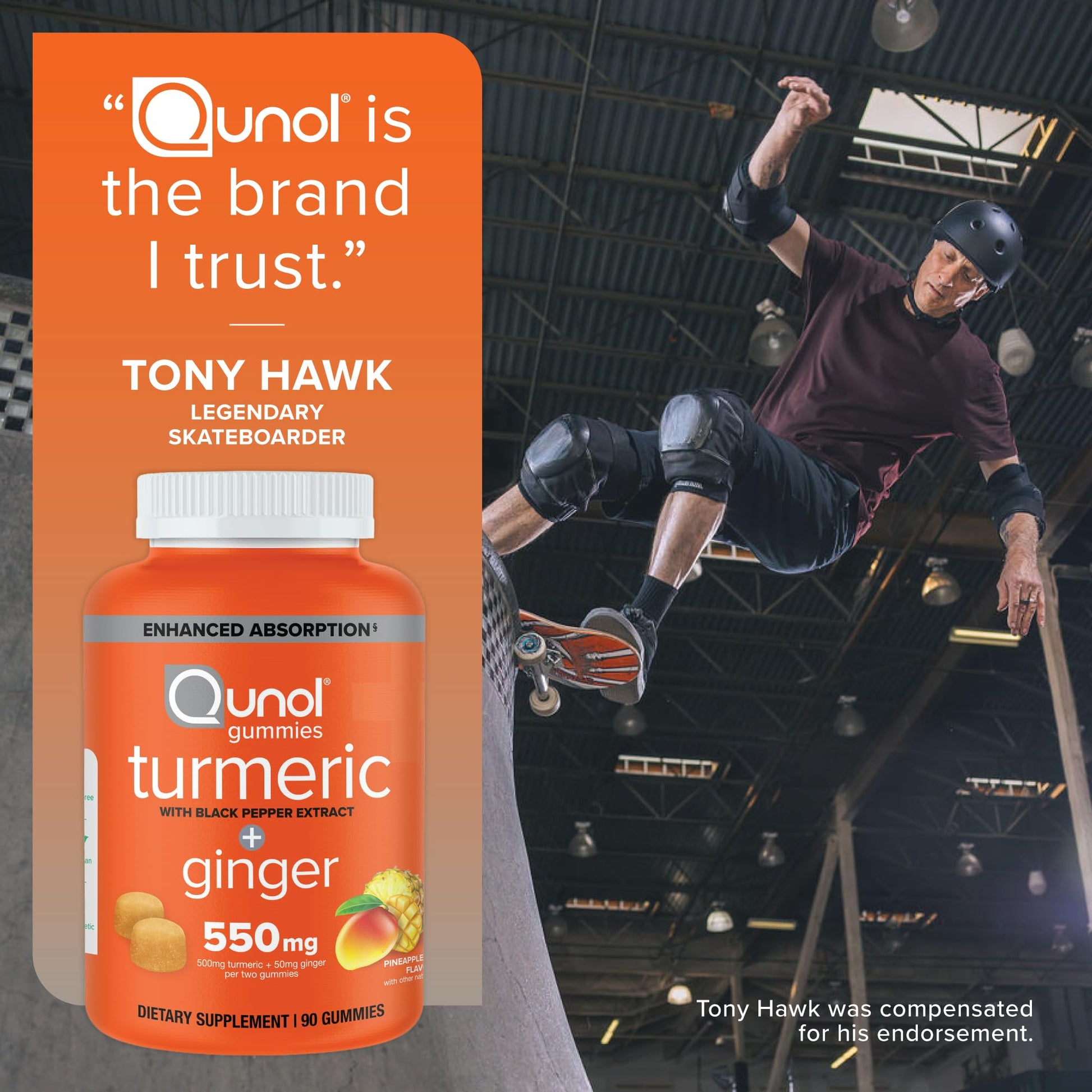 Qunol Turmeric and Ginger with Black Pepper Gummies, Turmeric Curcumin Supplement, Joint Health Support Gummy, 90ct Gummies - Maple Wellness Supplements