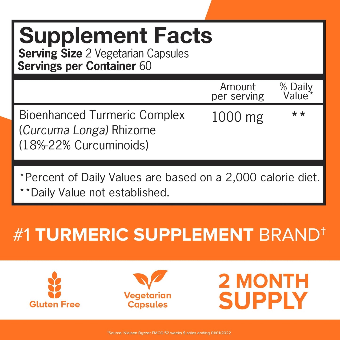 Qunol Turmeric Curcumin Supplement, Turmeric 1000mg With Ultra High Absorption, Joint Support Supplement, Extra Strength Turmeric Capsules, 2 Month Supply, 120 Count (Pack of 1) - Maple Wellness Supplements
