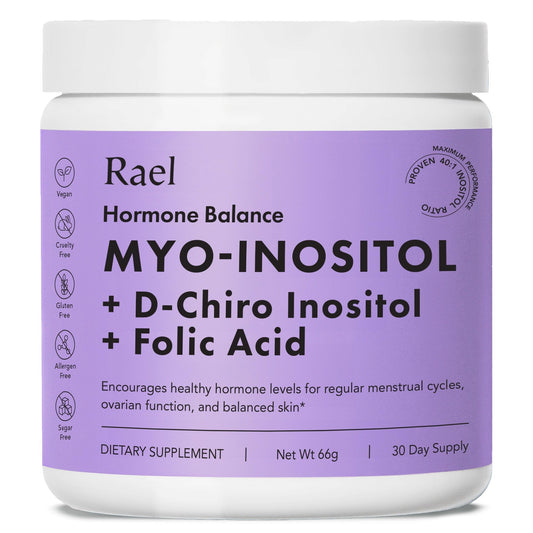 Rael Hormone Balance for Women, Inositol Powder Supplement - Vitamin B8, 40:1 Proven Ratio, Folic Acid for Ovarian Function (30 Servings) - Maple Wellness Supplements