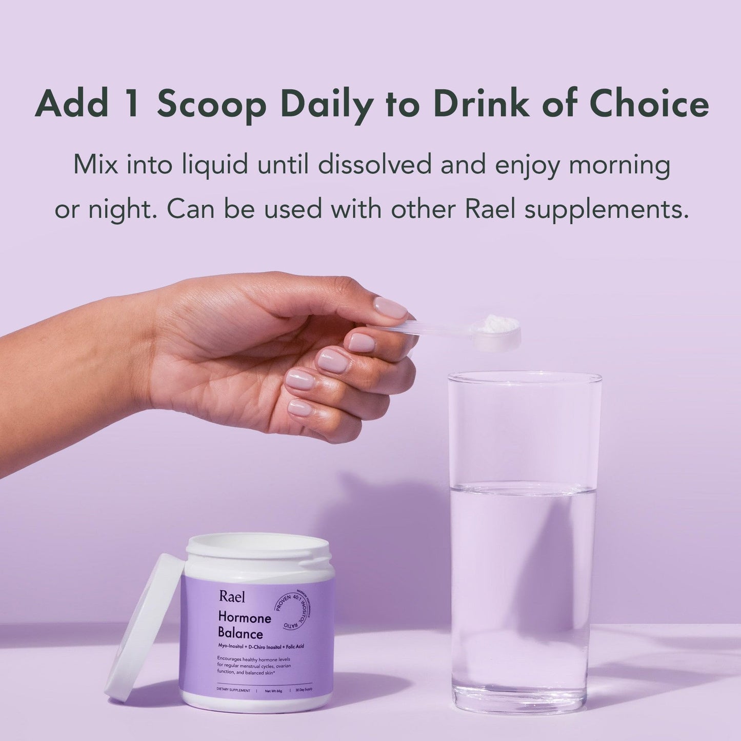 Rael Hormone Balance for Women, Myo Inositol Powder - Myo-Inositol & D-Chiro Inositol - Maple Wellness Supplements