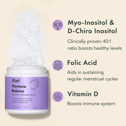 Rael Hormone Balance for Women, Myo Inositol Powder - Myo-Inositol & D-Chiro Inositol - Maple Wellness Supplements
