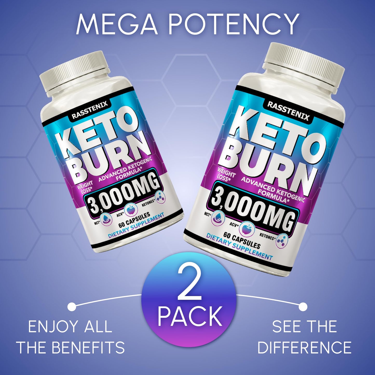 Rasstenix (2 Pack) Keto Pills - Lean Keto Diet Pills - Weight Fat Management Loss - Maple Wellness Supplements