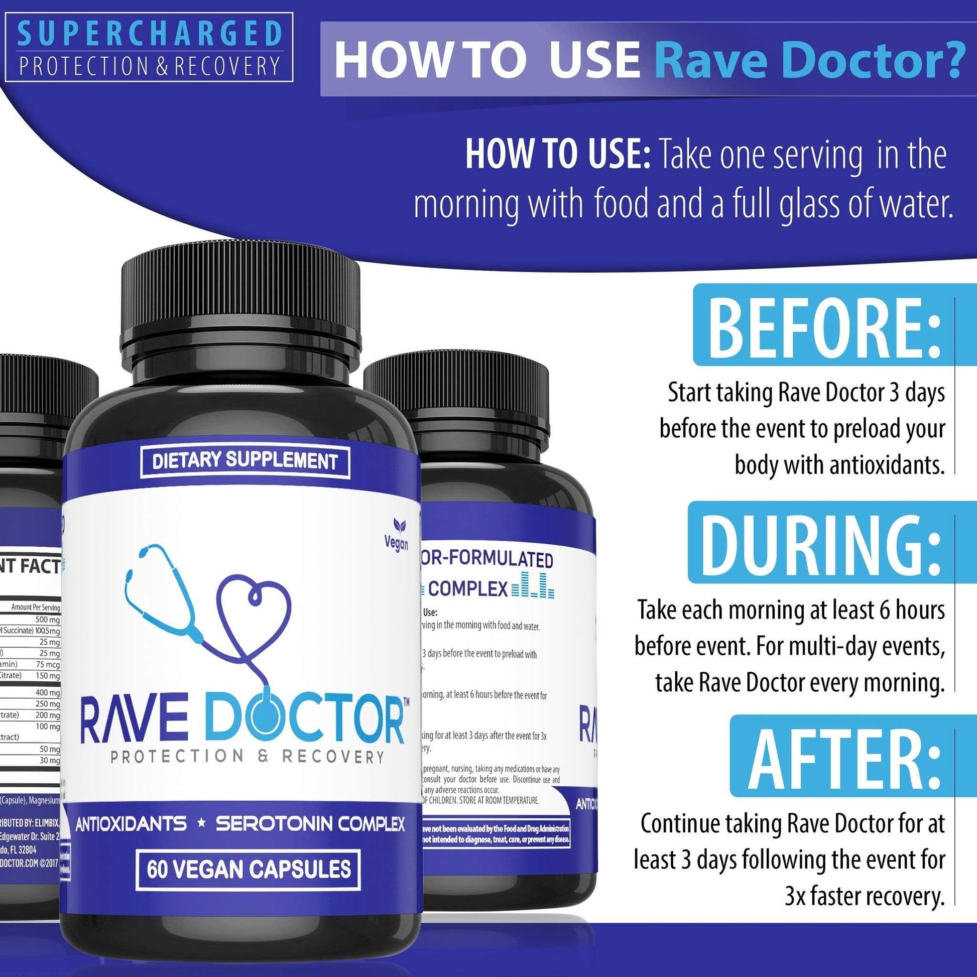 Rave Doctor 5 HTP Supplement - Essential Rave Vitamins for Festival Goers, Rave Accessories, Festival Essentials, Festival Gear, Rave Essentials, 5htp Supplement - Maple Wellness Supplements