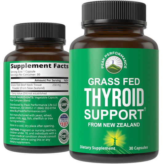 Raw Desiccated Thyroid Supplement. Grass Fed New Zealand Beef Neck & Thyroid Gland Capsules for Women and Men. Ancestral Living Ethically Sourced Bovine Supplements for Energy and Metabolism Support - Maple Wellness Supplements