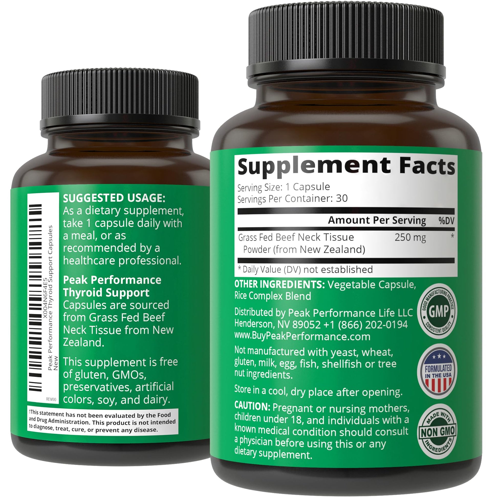 Raw Desiccated Thyroid Supplement. Grass Fed New Zealand Beef Neck & Thyroid Gland Capsules for Women and Men. Ancestral Living Ethically Sourced Bovine Supplements for Energy and Metabolism Support - Maple Wellness Supplements