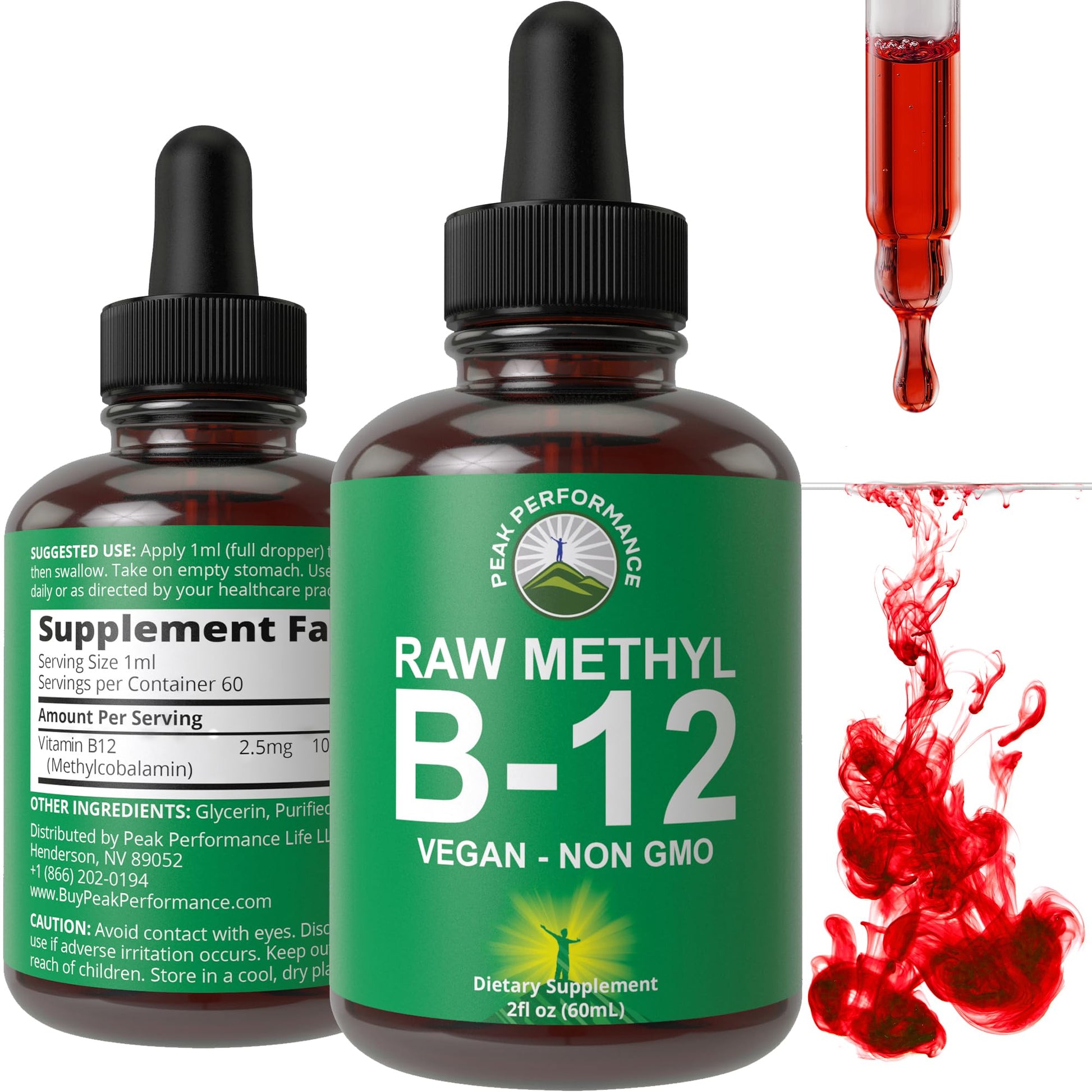 Raw Methyl B12 Liquid Drops. Sublingual Fast Acting Advanced Vegan B 12 Liquid Vitamin Supplement. High Bioavailability Methylcobalamin B-12 Vitamins for Energy, Focus and Relief. for Men + Women - Maple Wellness Supplements