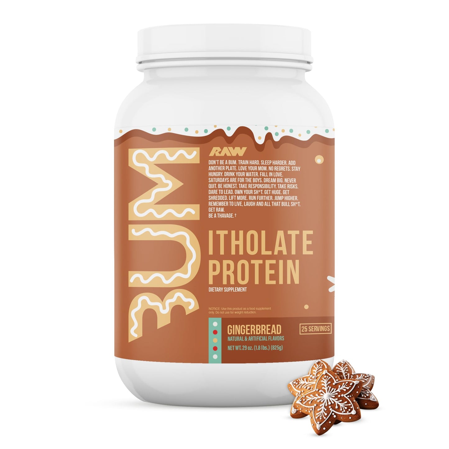 RAW Whey Isolate Protein Powder, Gingerbread (CBUM Itholate Protein) - 100% Grass - Maple Wellness Supplements