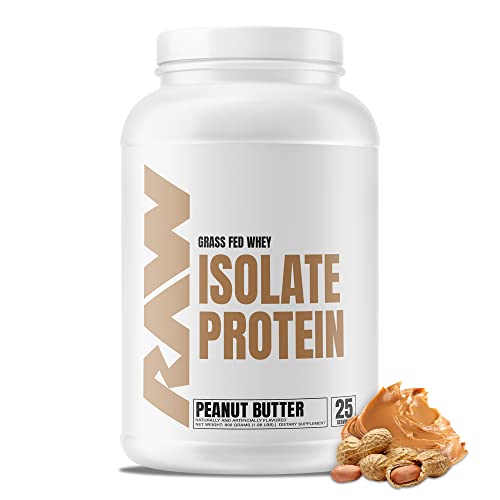 RAW Whey Isolate Protein Powder, Peanut Butter - 100% Grass-Fed Sports Nutrition Protein - Maple Wellness Supplements