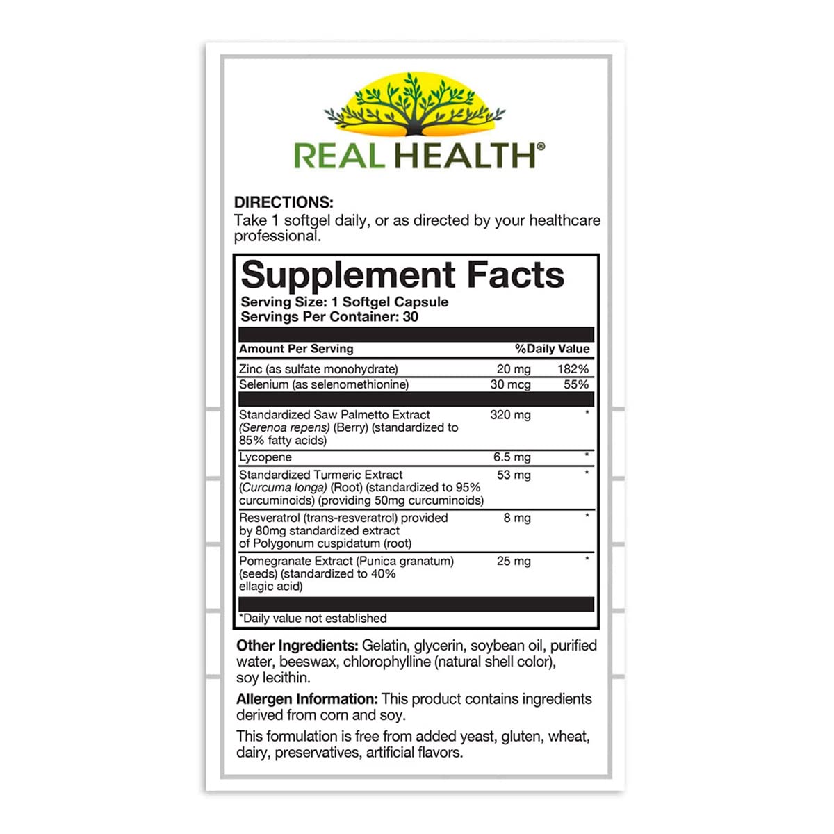 Real Health The Prostate Formula - Prostate Health Supplements for Men, Saw Palmetto Formula for Healthy Bladder and Urinary Support, - Maple Wellness Supplements