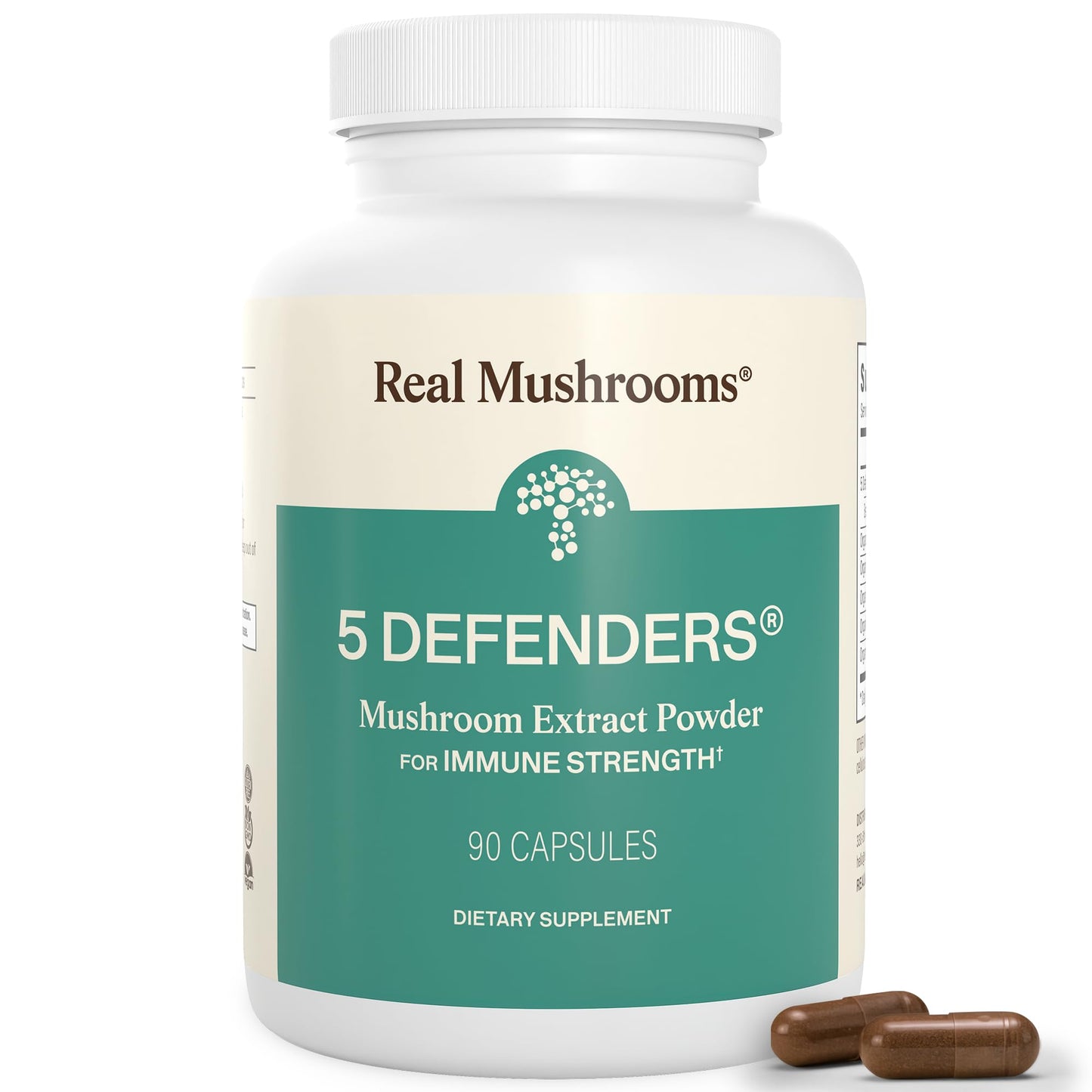 Real Mushrooms 5 Defenders - Adaptogenic Mushrooms Complex with Chaga, Reishi, Turkey Tail, Maitake & Shiitake for Wellness Support - Maple Wellness Supplements