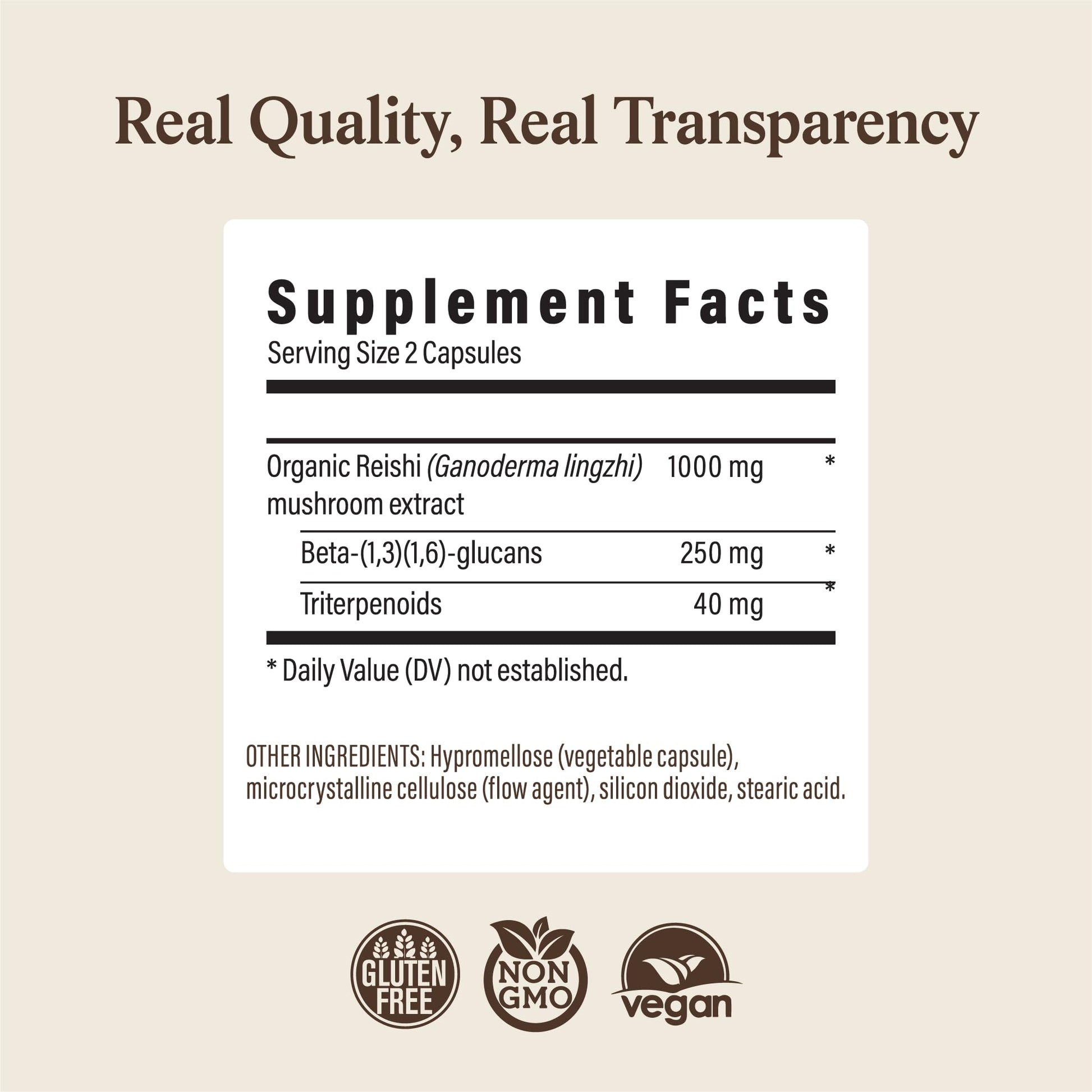 Real Mushrooms Reishi Mushroom Capsules - Handpicked Organic Mushroom Extracts - Maple Wellness Supplements