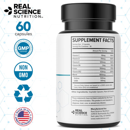 Real Science Nutrition BreatheEasy Lung Support Supplement for Lung Health & Respiratory Wellness – Lung Cleanse Formula with Vinitrox, GABA for Circulation Support - Made in USA - 60 Capsules - Maple Wellness Supplements