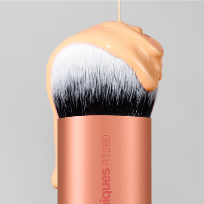 Real Techniques Bubble Blending Makeup Brush, Multipurpose Foundation Brush For Liquid, Cream, & Powder Products, Unique Round Brush Head, Synthetic Bristles, Vegan & Cruelty Free, 1 Count - Maple Wellness Supplements
