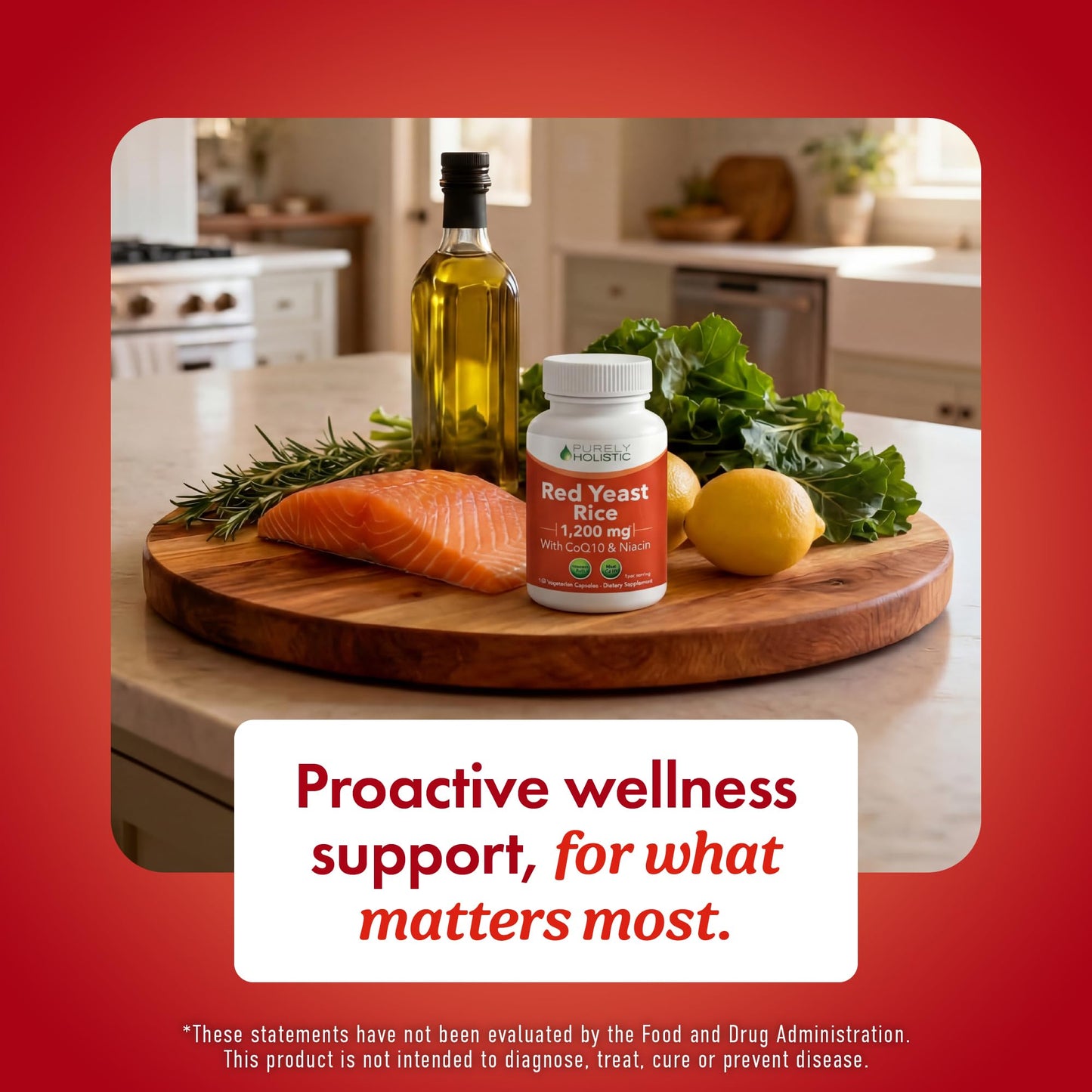 Red Yeast Rice with CoQ10 Supplement | Healthy Cholesterol Levels & Heart Health Support | Extra Strength Red Yeast Rice 1200 MG (600 MG Per Capsule) with Monakolin K - Maple Wellness Supplements