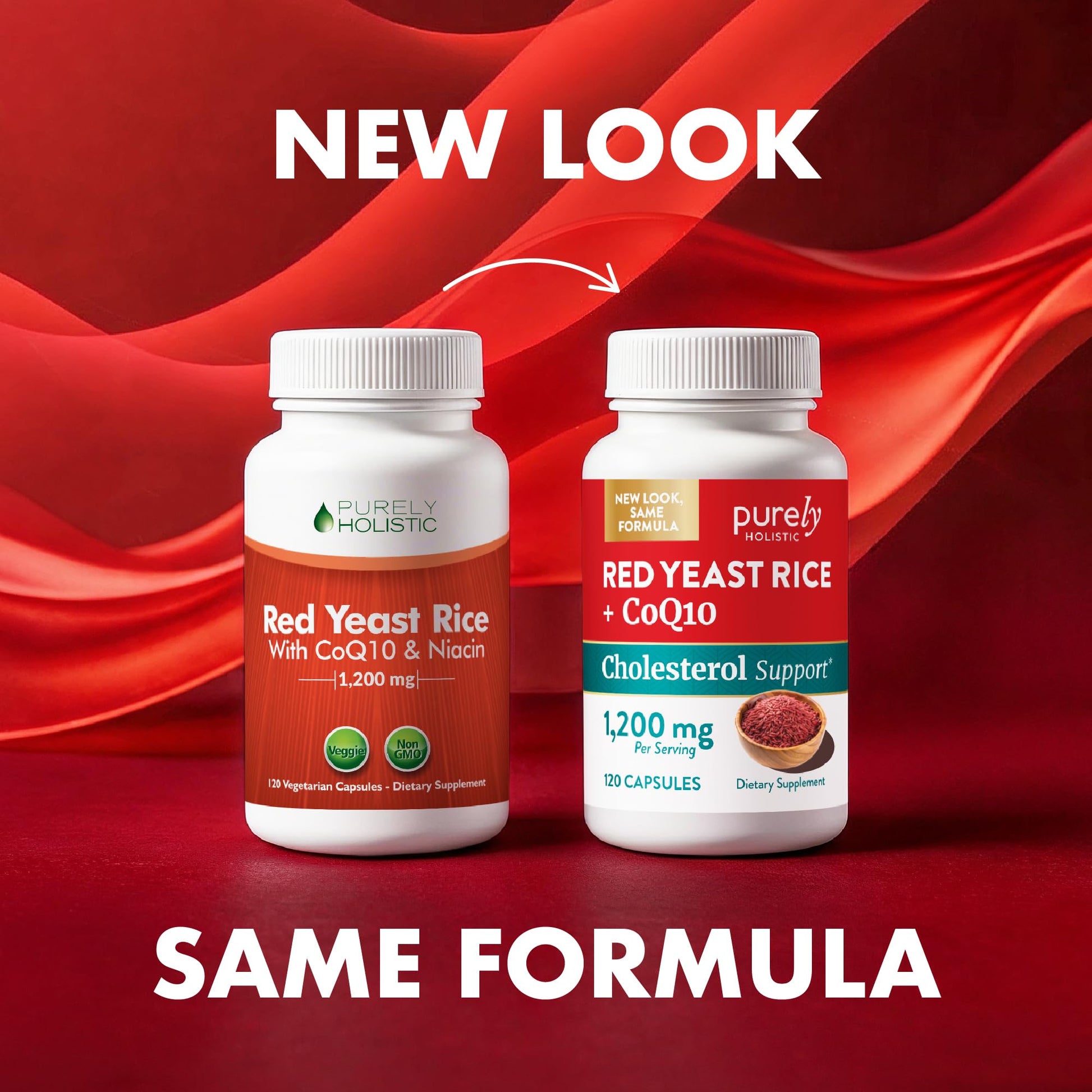 Red Yeast Rice with CoQ10 Supplement | Healthy Cholesterol Levels & Heart Health Support | Extra Strength Red Yeast Rice 1200 MG (600 MG Per Capsule) with Monakolin K - Maple Wellness Supplements