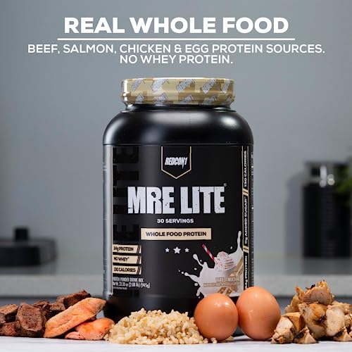 REDCON1 MRE Lite Whole Food Protein Powder, Blueberry Cobbler - Low Carb & Whey - Maple Wellness Supplements