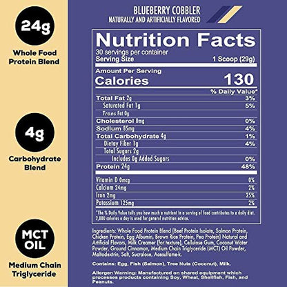 REDCON1 MRE Lite Whole Food Protein Powder, Blueberry Cobbler - Low Carb & Whey - Maple Wellness Supplements