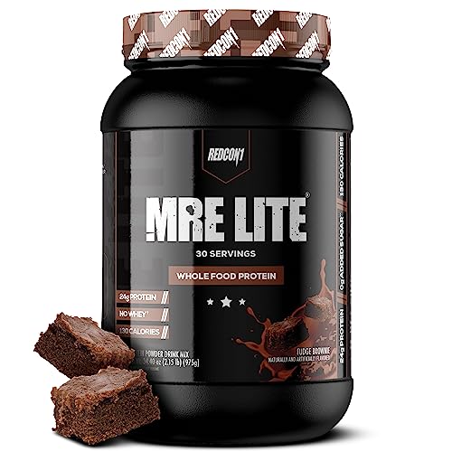 REDCON1 MRE Lite Whole Food Protein Powder, Fudge Brownie - Low Carb & Whey - Maple Wellness Supplements