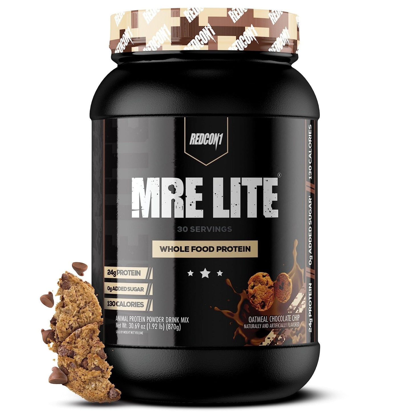 REDCON1 MRE Lite Whole Food Protein Powder, Oatmeal Chocolate Chip - Low Carb - Maple Wellness Supplements