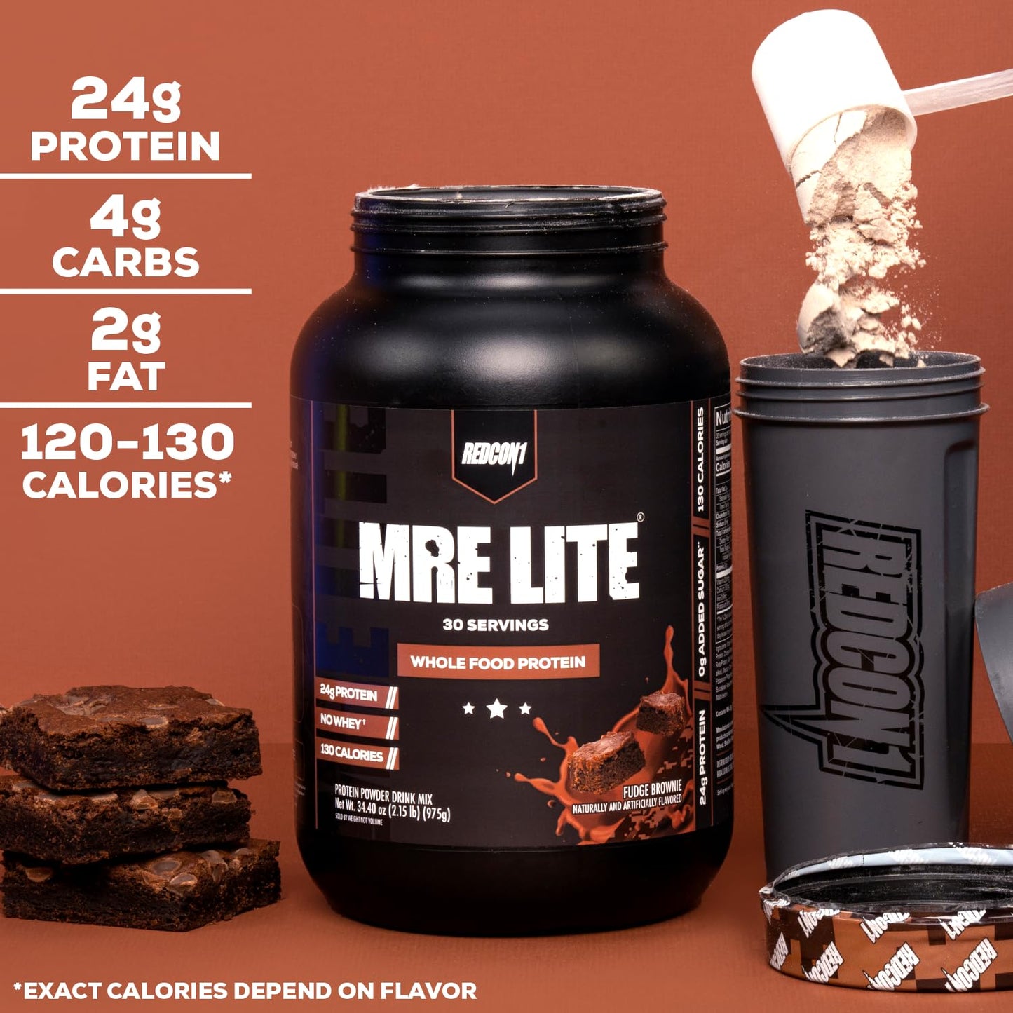 REDCON1 MRE Lite Whole Food Protein Powder, Strawberry Shortcake - Low Carb & Whey - Maple Wellness Supplements