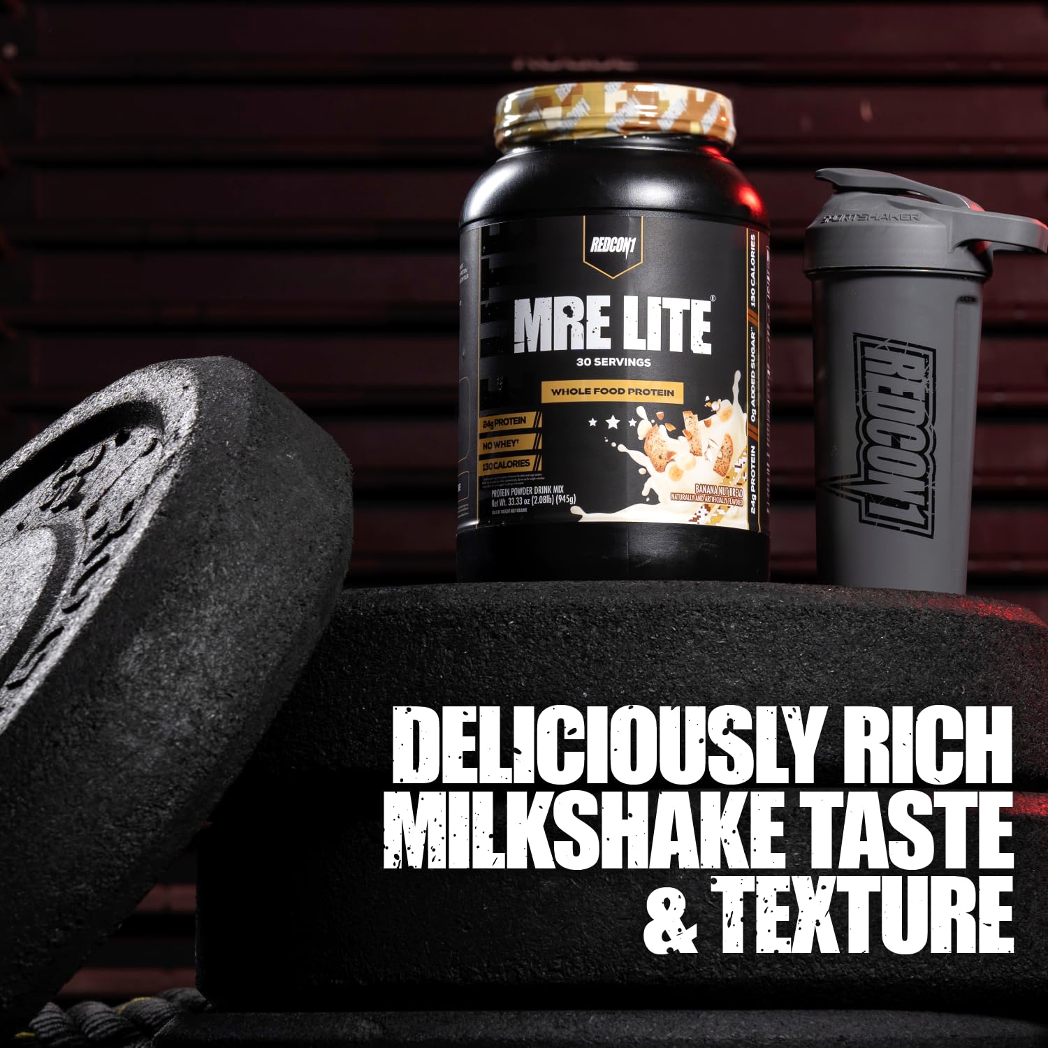 REDCON1 MRE Lite Whole Food Protein Powder, Strawberry Shortcake - Low Carb & Whey - Maple Wellness Supplements