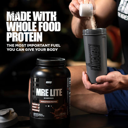 REDCON1 MRE Lite Whole Food Protein Powder, Strawberry Shortcake - Low Carb & Whey - Maple Wellness Supplements