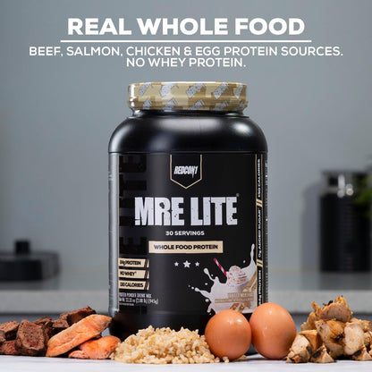 REDCON1 MRE Lite Whole Food Protein Powder, Vanilla - Low Carb & Whey Free Meal - Maple Wellness Supplements