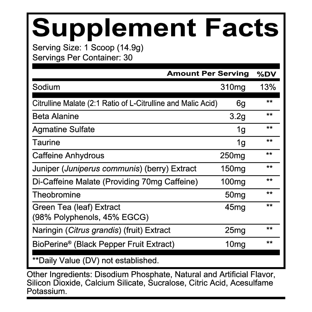 REDCON1 Total War Pre Workout, Watermelon - L Citrulline, Malic Acid, Green Tea Leaf Extract for Pump Boosting Pre Workout for Women & Men - 3.2g Beta Alanine - Maple Wellness Supplements