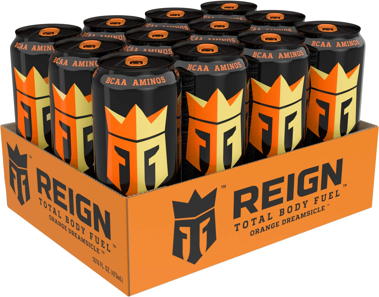 Reign Total Body Fuel, Orange Dreamsicle, Fitness & Performance Drink, 16 Fl Oz (Pack of 12) - Maple Wellness Supplements