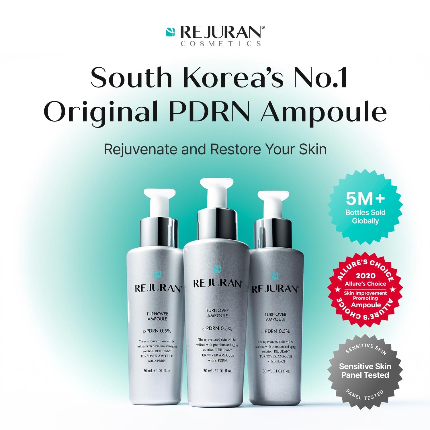 REJURAN® Turnover Ampoule, c-PDRN® – Original Salmon DNA PDRN Face Serum for Rejuvenation, Firming, Hydration & Youthful Glow - Maple Wellness Supplements