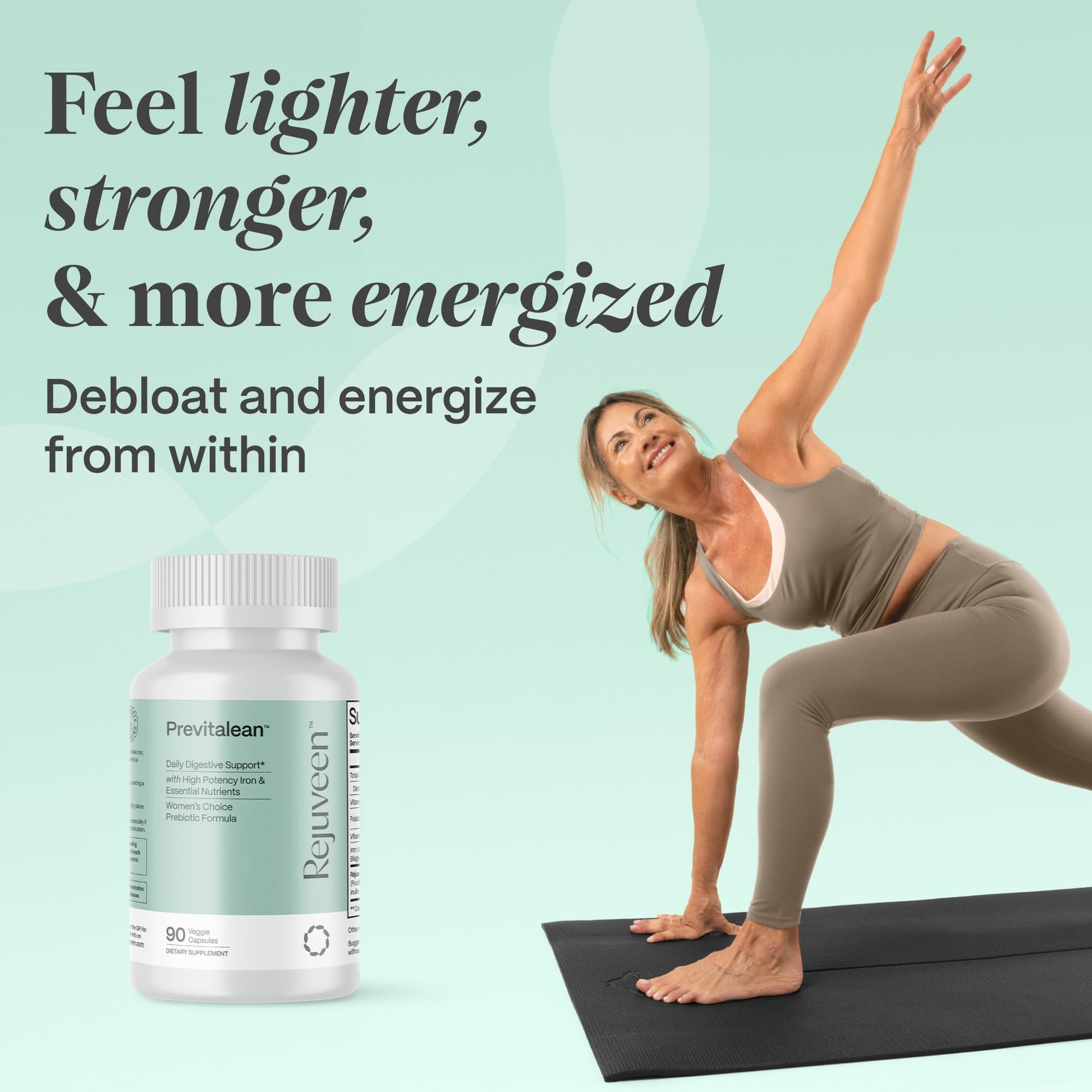 Rejuveen Previtalean | Prebiotic Fiber Supplement for Women | Supports Gut Health & Red Blood Cell Production | Contains Highly Bioavailable Iron - Maple Wellness Supplements
