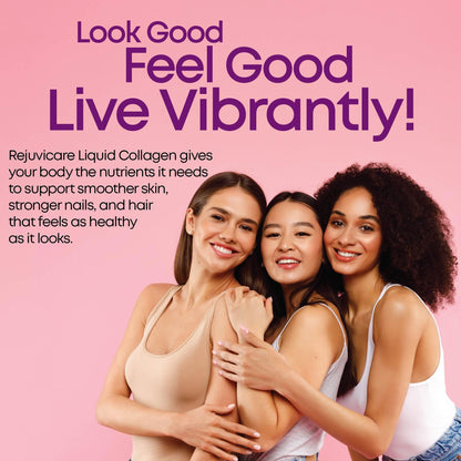 Rejuvicare Liquid Collagen Beauty Formula with Amino Acids, Protein and Biotin, Delicious Grape Flavor, Purple 16 oz ,32 servings - Maple Wellness Supplements