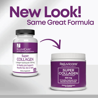Rejuvicare Super Collagen Capsules for Beauty, Healthy Joints, Hair, Skin, & Nails, 90 Servings, Multi, (N8745) - Maple Wellness Supplements