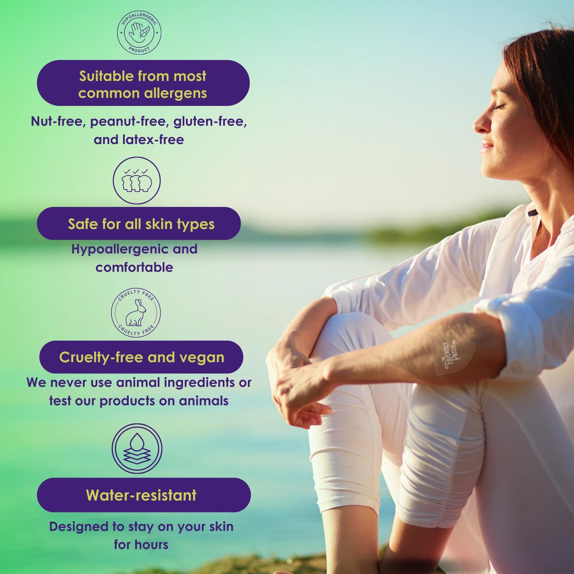 Relief Day Patch - Arnica, White Willow Bark, Saffron & Peppermint for Soreness and discomfort for Women and Men - Maple Wellness Supplements