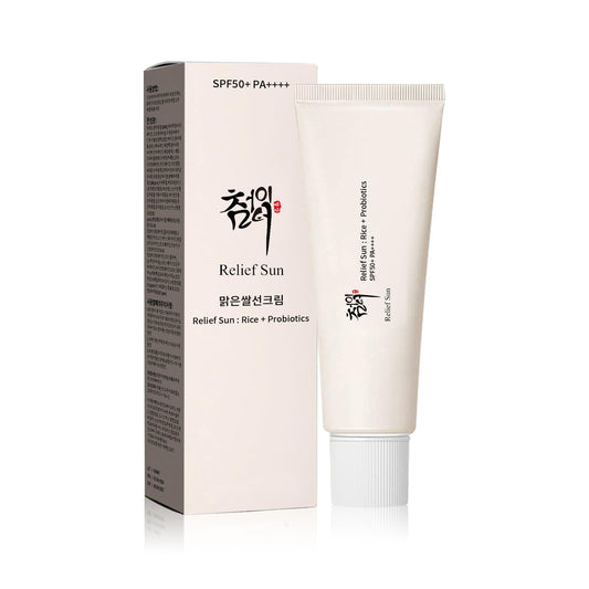 Relief Sun Organic Korean sunscreen SPF50+, PA++++ Riceand Probiotics | Korean Skin Care - Maple Wellness Supplements