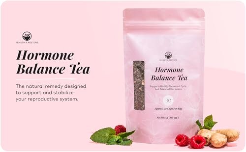 Remedy & Restore Herbal Tea for Hormone Balance - Natural Menstrual Cycle Support, Spearmint Flavor, Loose Leaves, 1 Count - Maple Wellness Supplements