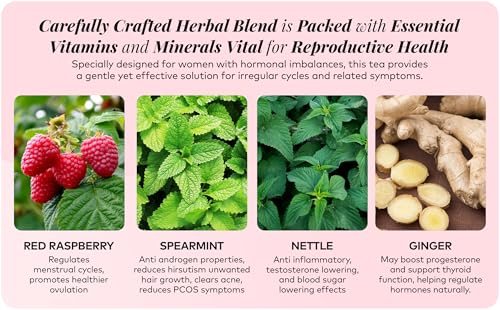 Remedy & Restore Herbal Tea for Hormone Balance - Natural Menstrual Cycle Support, Spearmint Flavor, Loose Leaves, 1 Count - Maple Wellness Supplements