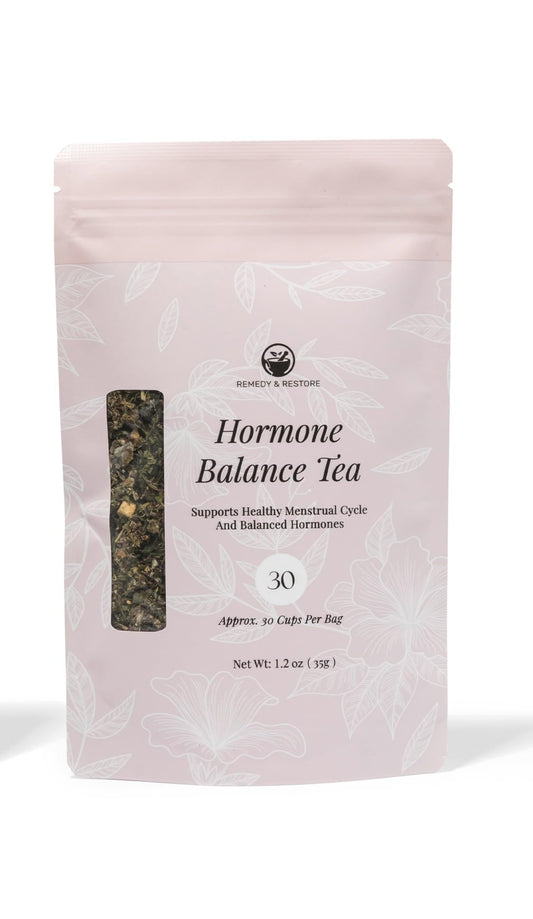 Remedy & Restore Herbal Tea for Hormone Balance - Natural Menstrual Cycle Support, Spearmint Flavor, Loose Leaves, 1 Count - Maple Wellness Supplements