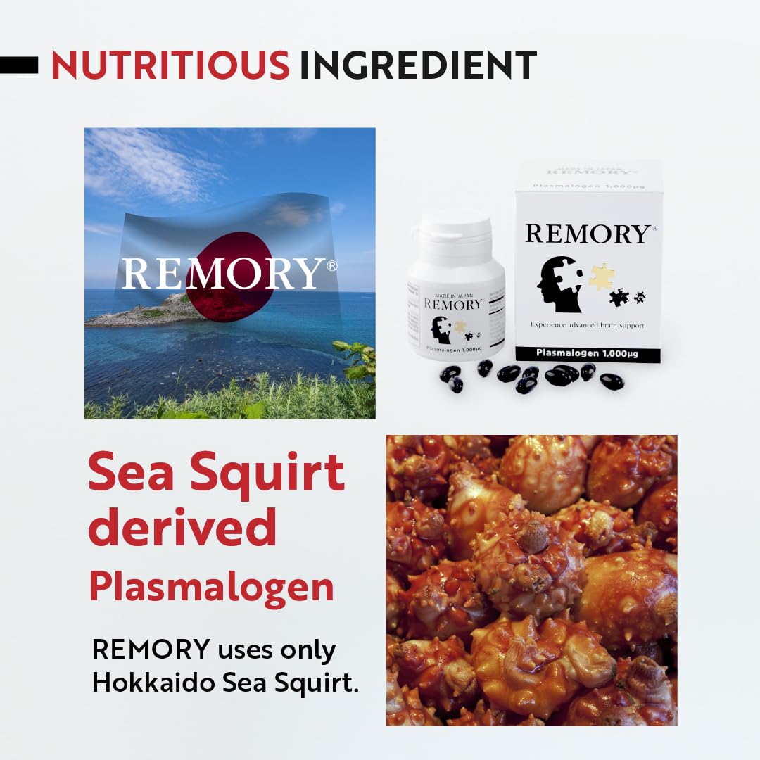 REMORY Plasmalogen Sea Squirt Supplement - Brain Health Supplement - 30 Days Supply - Maple Wellness Supplements